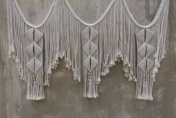 Macrame Wall Hanging, Living Room Decoration, Dorm Headboard - thumbnail 1