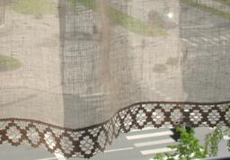 Natural Linen Curtain Vintage Lace Curtains Cafe Washed Gray Kitchen Panels Burlap - thumbnail 1