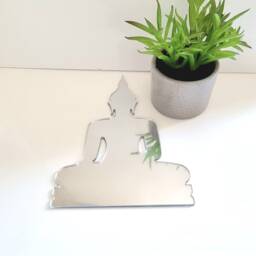 Buddha Acrylic Mirror Wall Art - Personalized Engraving Available - thumbnail 2