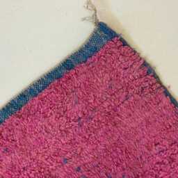 Burgundy Moroccan Rug Hand-Knotted Berber Checkerboard Wool Rug - thumbnail 4