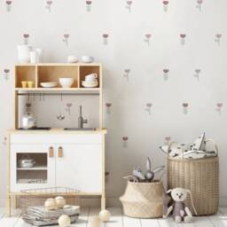 Meadow Flower Wall Stickers - Boho Wildflower Blush Floral Decals PVC Free, No Odour Reusable Fabric - thumbnail 4