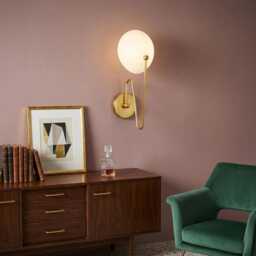 Brass Wall Sconce, Mid-Century Modern Textured Shade Light Picture Frame Light Fixture Lighting - thumbnail 3