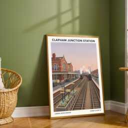 Clapham Junction Station Train London Art Print Poster - British Railway English UK Wall Decor Lover Gift - thumbnail 2