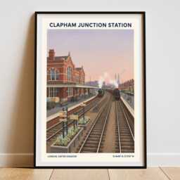 Clapham Junction Station Train London Art Print Poster - British Railway English UK Wall Decor Lover Gift - thumbnail 3