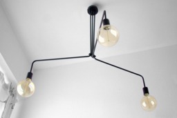 Uma - Black Geometric 3-Light Pendant Lamp Modern Ceiling Lighting Fixture - thumbnail 1