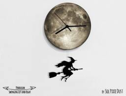 Halloween Witch Swinging On The Moon - Wall Clock With Pendulum Clock Unique Decor Gift Idea