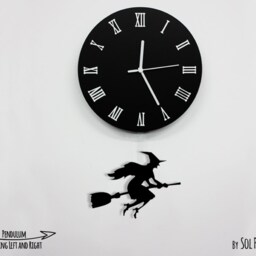 Halloween Witch Swinging On The Moon - Wall Clock With Pendulum Clock Unique Decor Gift Idea - thumbnail 3
