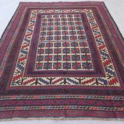 6x9 Afghan Vintage Flatweave Rug, Soumak Geometric Kilim Handmade Wool Oriental Boho Living Room Turkmen Tribal Rug - thumbnail 3