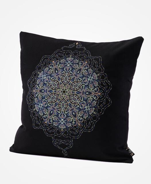 Peyote Mandala Pillow Cover, Decorative Throw Cushion 16x16 , Pillow Case, Psychedelic Gift - image 1