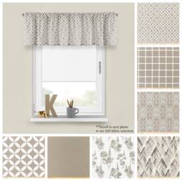 Modern Ecru Valance - Premier Prints Beige Window Treatments - Custom Drapery Valance For Kitchen Or Bathroom - Straight Wavy Curtain Topper - thumbnail 1