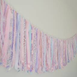 Custom Colours - Luxury Ribbon Bunting Garland For Nursery Decor, Party, Photography Backdrop - thumbnail 3