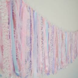 Custom Colours - Luxury Ribbon Bunting Garland For Nursery Decor, Party, Photography Backdrop - thumbnail 2