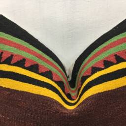 Vintage Turkish Kilim Pillow Cover, Handwoven Accent Cushion - 16x24 - thumbnail 2