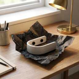 Curtain Holdbacks - White Tie Backs Wooden Hooks Modern Wall Mounted Black Fittings - thumbnail 3
