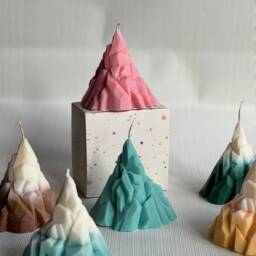 Volcano Pillar Candle Mountain Everest Design, Soy Wax - thumbnail 3