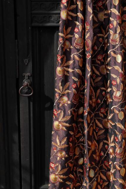 William Morris Fruit Embroiderey With Velvet Lining Portiere Door Curtain - image 1