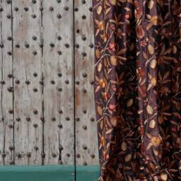 William Morris Fruit Embroiderey With Velvet Lining Portiere Door Curtain - thumbnail 2