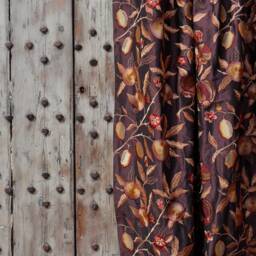William Morris Fruit Embroiderey With Velvet Lining Portiere Door Curtain - thumbnail 3