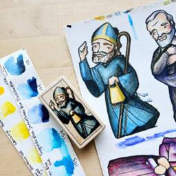 st Declan Patron Saint Block With Gift Bag // Apostle Of Ireland Catholic Toys By Almondrod - thumbnail 2