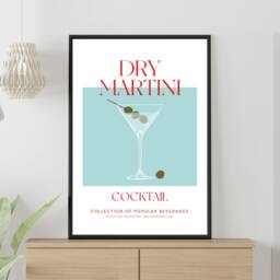 Dry Martini Cocktail Art Print Poster - Party Signature Drink Sign Trendy Wall Decor Minimalist Elegant Retro Gift A5 A4 A3 - thumbnail 3