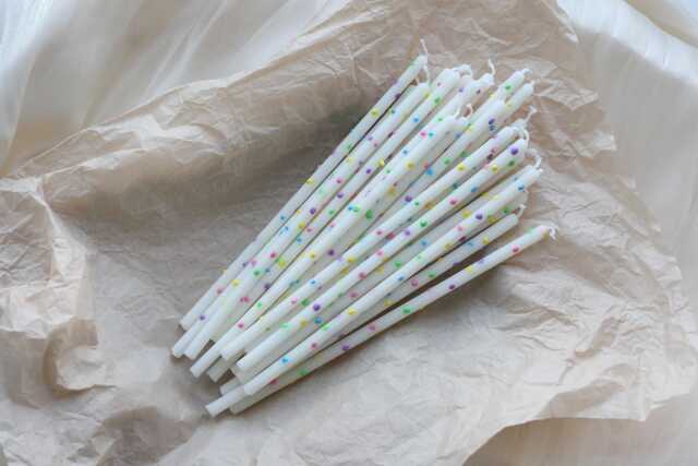 Handmade Beeswax Birthday Candles With Colorful Dots - Natural Eco-Friendly Party & Celebration Decor - image 1
