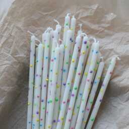 Handmade Beeswax Birthday Candles With Colorful Dots - Natural Eco-Friendly Party & Celebration Decor - thumbnail 2