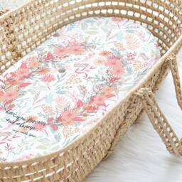 Crib Sheet, Flower, Flower Wreath, Floral Design, Sheet Baby Girl, Bedding, Birth Announcement, Organic Sheet, Showergift - thumbnail 4