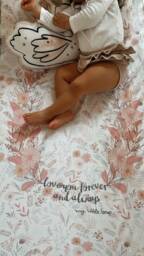Crib Sheet, Flower, Flower Wreath, Floral Design, Sheet Baby Girl, Bedding, Birth Announcement, Organic Sheet, Showergift - thumbnail 1