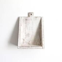 Small Rustic Wooden Wall Shelf, Minimalist White Shelf For Plants & Books, Wabi-Sabi Style, Handmade Decorative - thumbnail 2