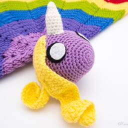 Rainbow Unicorn Blanket - Crochet Amigurumi Handmade Gift Cute Acrylic Yarn Baby Birthday - thumbnail 3