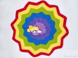 Rainbow Unicorn Blanket - Crochet Amigurumi Handmade Gift Cute Acrylic Yarn Baby Birthday - thumbnail 1