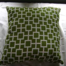 Robert Allen Linen Geometric Print Pillow, 16 X 16, Apple Green - thumbnail 2
