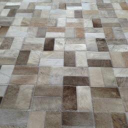 Patchwork Cowhide Rug, Model Chubut. Mix Of Taupes, Beiges & Creams 5' X 7' - thumbnail 3
