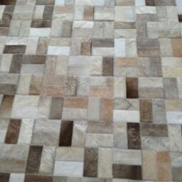 Patchwork Cowhide Rug, Model Chubut. Mix Of Taupes, Beiges & Creams 5' X 7' - thumbnail 2