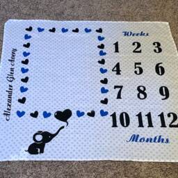 Elephant Milestone Blanket Svg - thumbnail 2