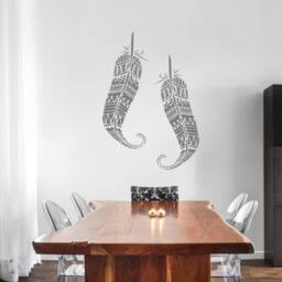Feathers Ethnic Large Stencil For Wall Decor Diy Projects Tribal - thumbnail 1