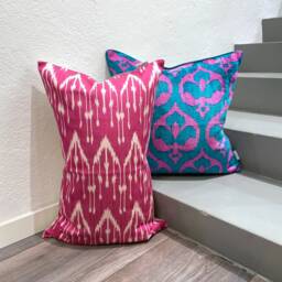 Galaxia Silk Ikat Pillow Cover - Statement Cushion For Home Decor - thumbnail 4