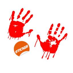 Bloody Hands Scary Red Vinyl Sticker - Zombie Blood Car Wall Laptop Window Halloween Decal Print Vampire Bumper Horror Slimy Bleeding Sign - thumbnail 2