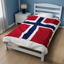 Norway Velveteen Plush Blanket, Flag Blanket, Flag Of Custom Norwegian Name Norge Gift - thumbnail 1
