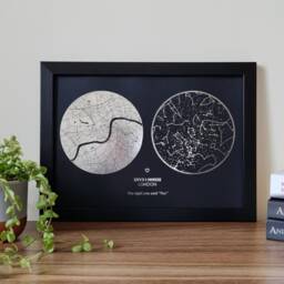 A4 Star Map & Location Print, Custom Multi Foil Personalised Print in Copper, Gold, Silver Or Rose Gold - thumbnail 2