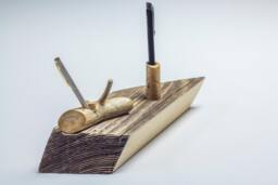 Handcrafted Driftwood Pen Holder Wooden Desk Organizer - thumbnail 1