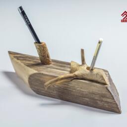 Handcrafted Driftwood Pen Holder Wooden Desk Organizer - thumbnail 2