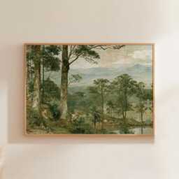 Pine Forest Poster, Woodland Path Print, Nature Wall Art, Paper - thumbnail 1