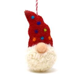 Rainbow Felt Gonk Christmas Ornament Handmade Scandinavian Bauble - thumbnail 3