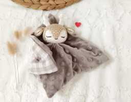 Deer Bola Comforter, Organic Cotton, Baby Personalized Handmade, Comforter