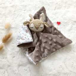 Deer Bola Comforter, Organic Cotton, Baby Personalized Handmade, Comforter - thumbnail 4