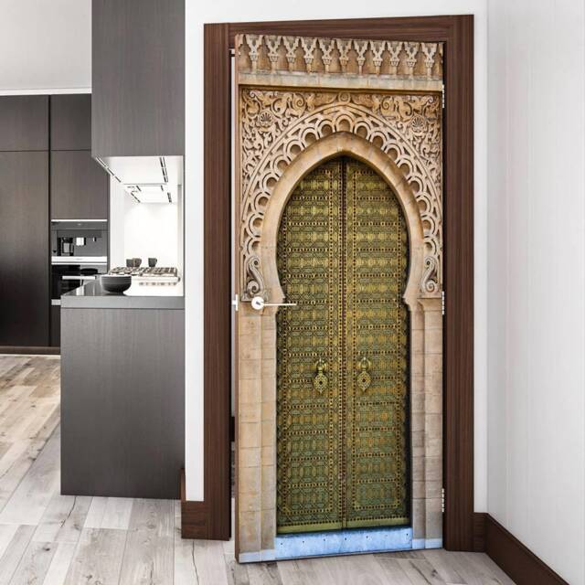 Door Wall Sticker Royal Entrance To The Mosque in Rabat/ Moroccan Wallpaper/ Sticker/ Stickers/ Decor - image 1