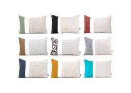 Lumbar Pillow Covers 14x36 Cushion Cover, Color Block Cover Geometric Cases, Linen Throw Rectangular Cushions UK - thumbnail 1