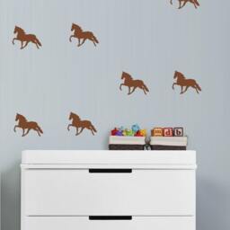 20 Horse Stickers, Running Wall Decal, Vinyl Nursery Wallpaper, Kids Bedroom Decoration, Repeatable Pattern Decor, Animals Decal - thumbnail 1