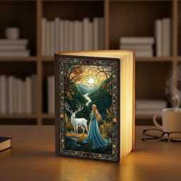 Throne Of Glass Fantasy Night Light, Aelin Of Book Lamp, Fire Queen Reader Gift, Bookish Decor For Fans, Reading Nook Lamp - thumbnail 1